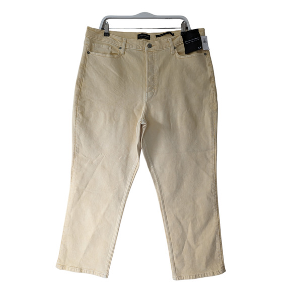 Banana Republic Hi-Rise Straight Ankle Button Fly Jeans Size 34 Poppy New - Picture 1 of 11